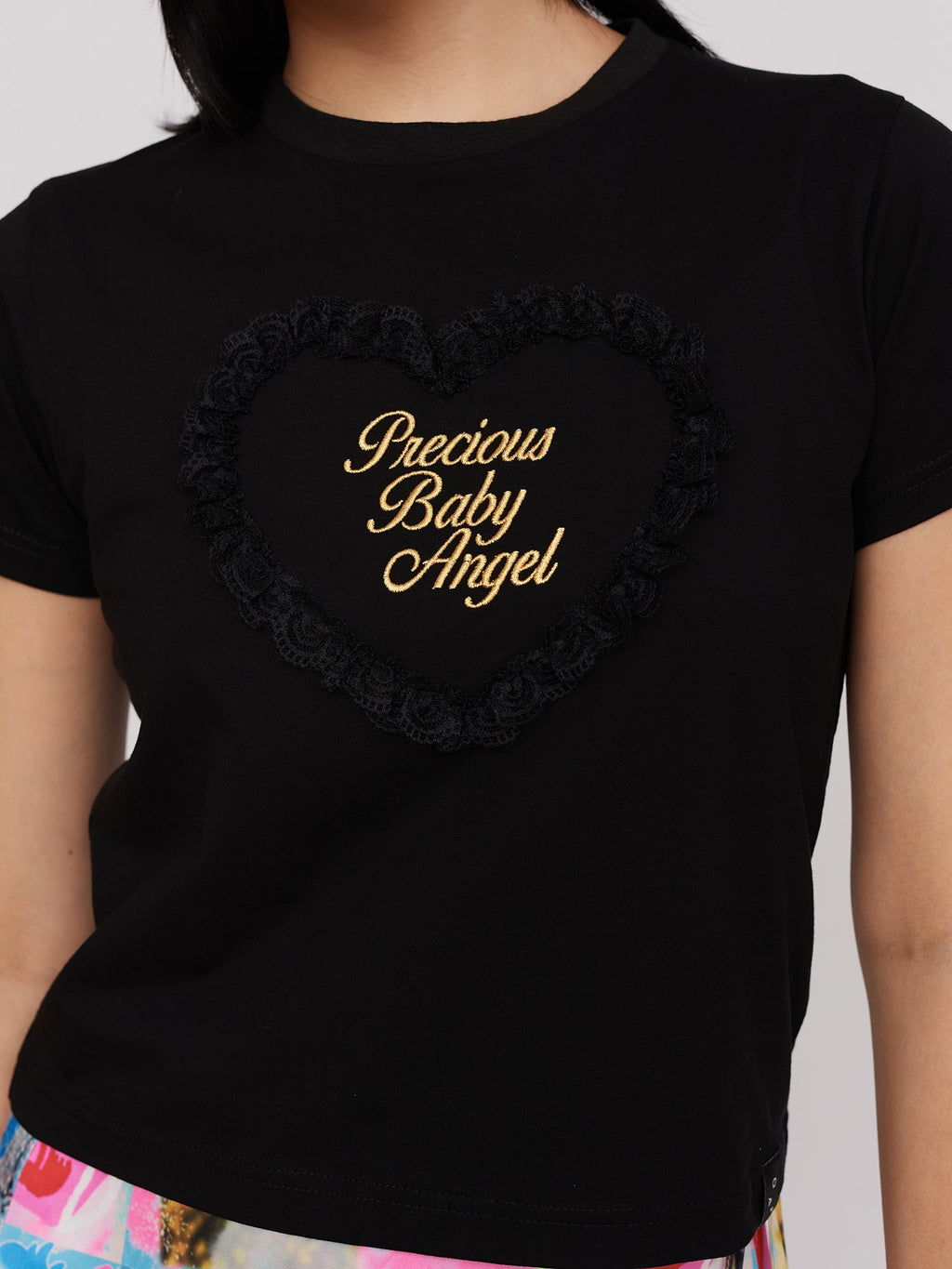 Black Precious Baby Angel Fitted Tee