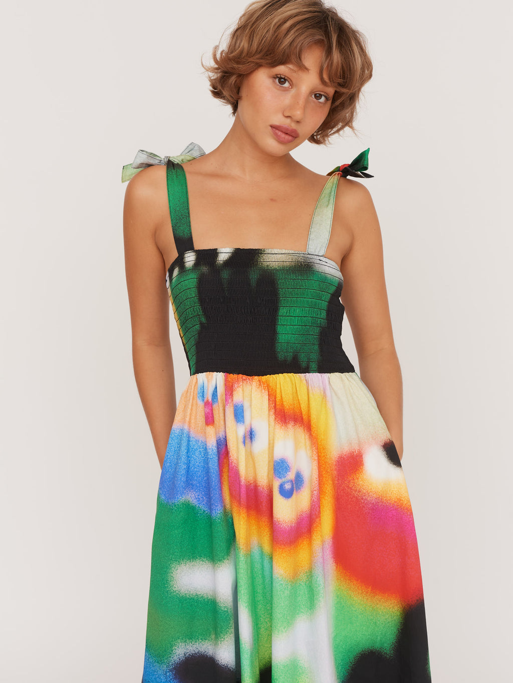 Airbrush Tie Shoulder Dress