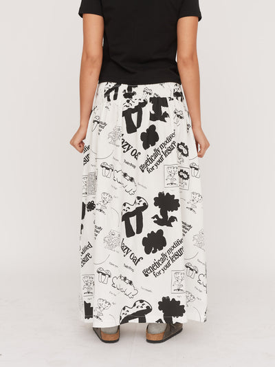 Scientific Print Maxi Skirt