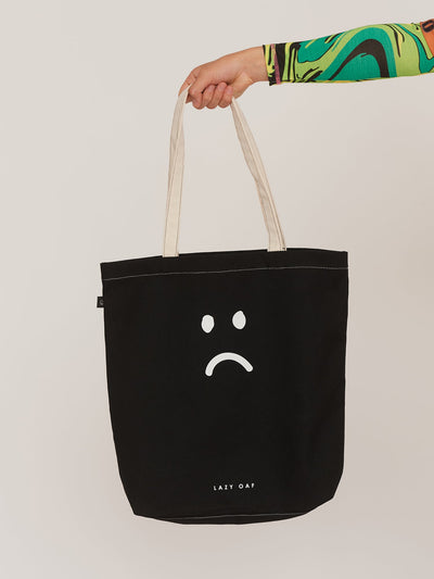 Black Happy Sad Tote Bag