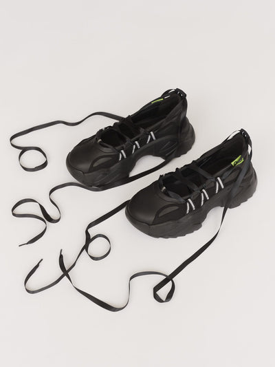 Happy Sad Lace Up Ballet Sneaker