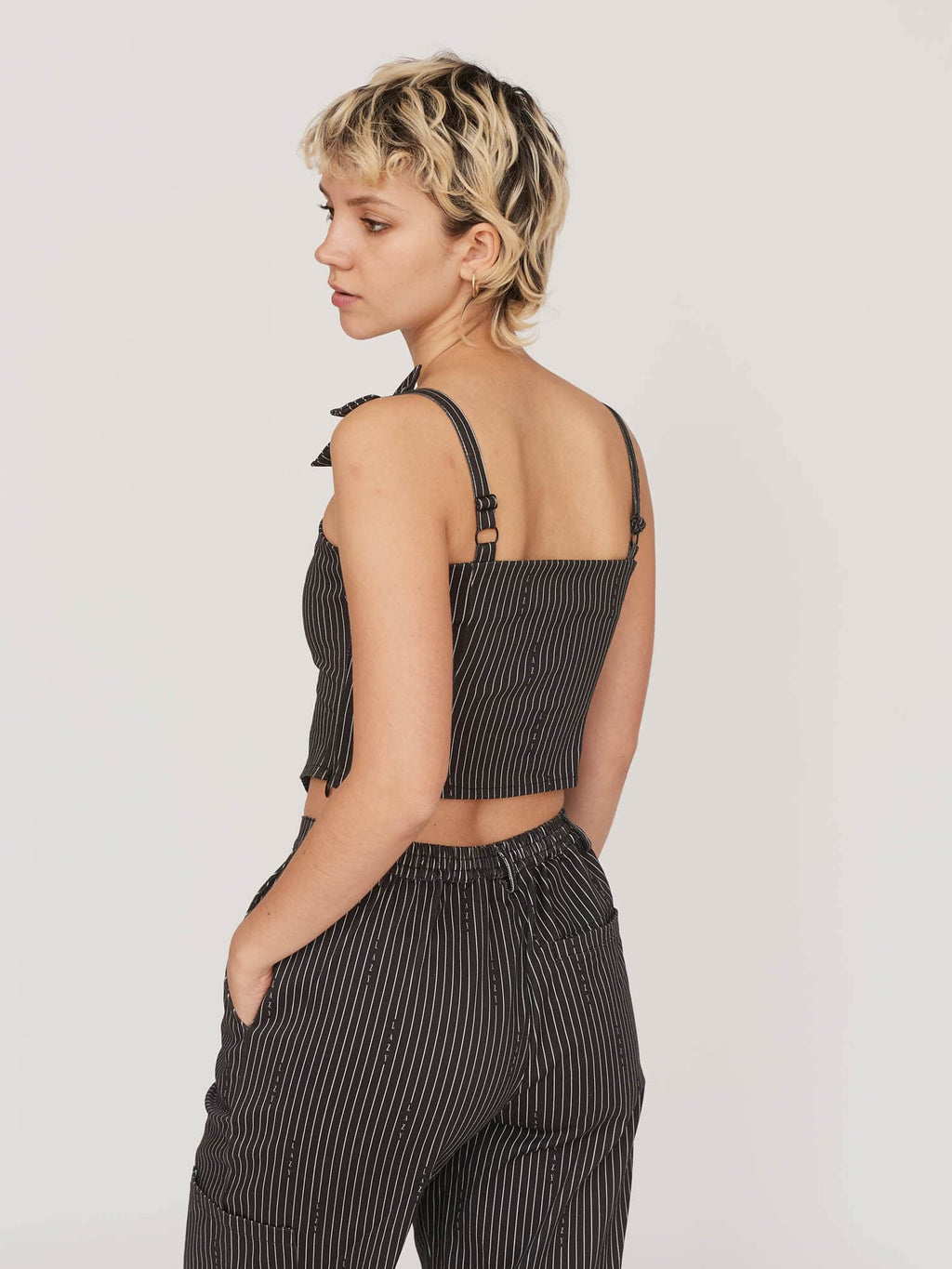 Lazy Pinstripe Corset Top