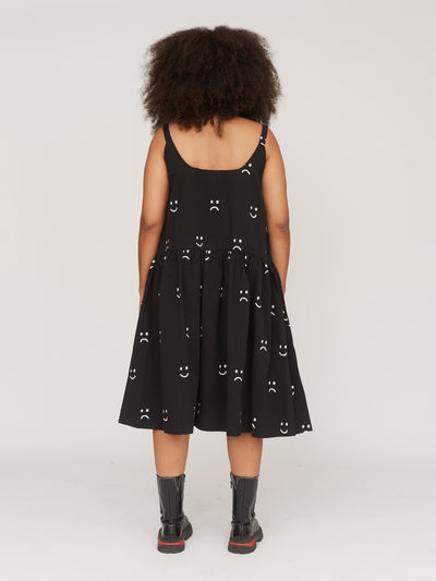 Happy Sad Drop Waist Smock Dress