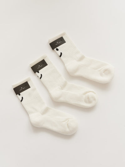 Happy Sad White Sock Multipack