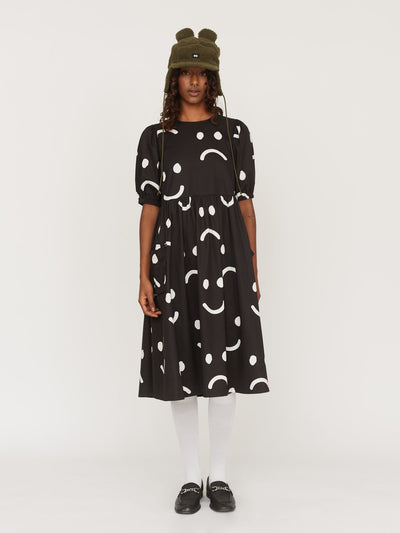 Happy Sad Puff Sleeve Dress