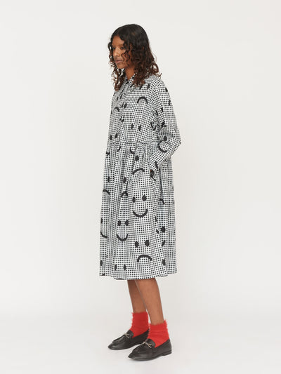 Gingham Happy Sad Smock Shirt Dress