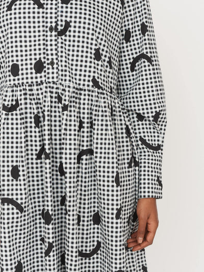 Gingham Happy Sad Smock Shirt Dress