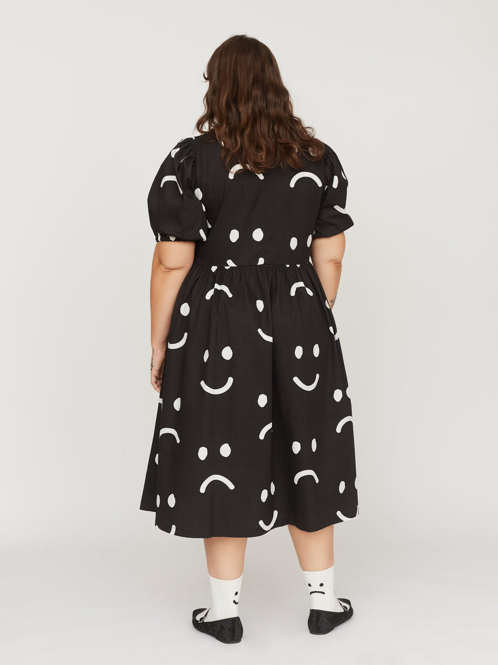 Happy Sad Puff Sleeve Dress