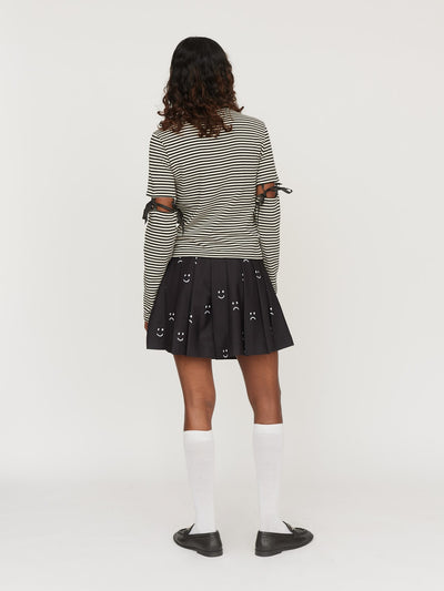 Mini Pleated Happy Sad Skirt