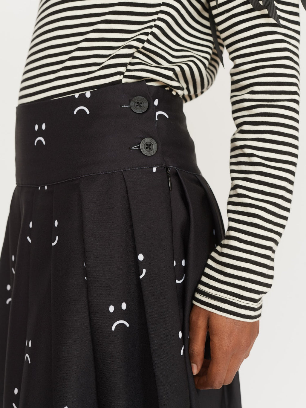 Mini Pleated Happy Sad Skirt