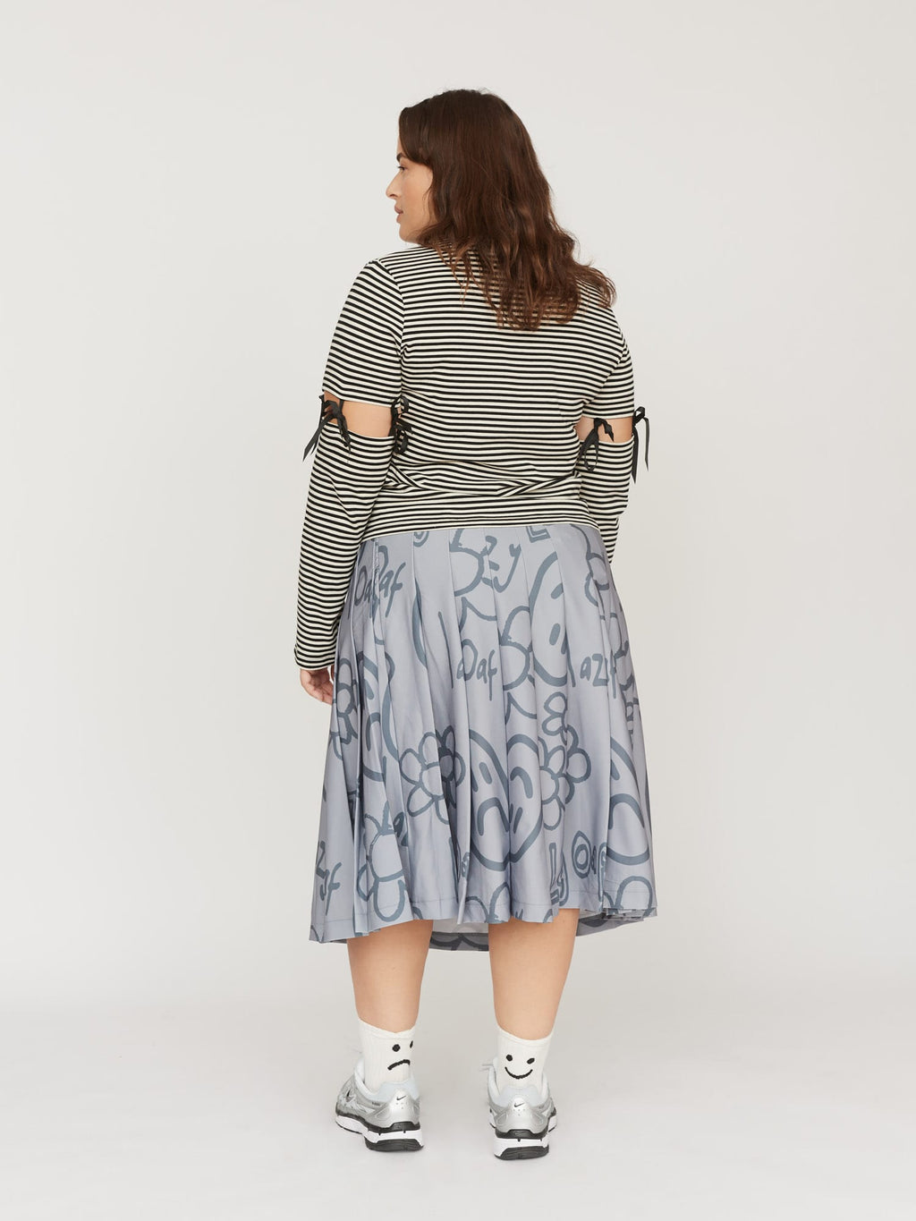 Happy Sad Pleated Split Skirt