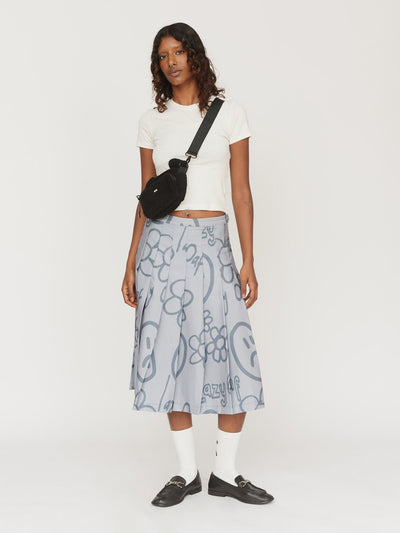 Happy Sad Pleated Split Skirt