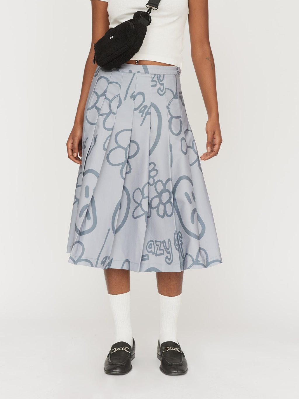 Happy Sad Pleated Split Skirt