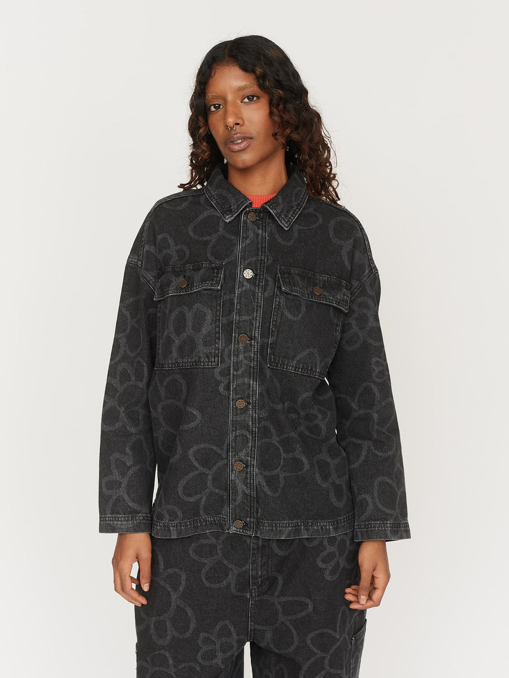 Flower Scribble Chore Jacket