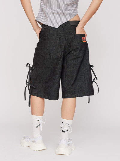 Tied Up Low Rise Denim Jorts