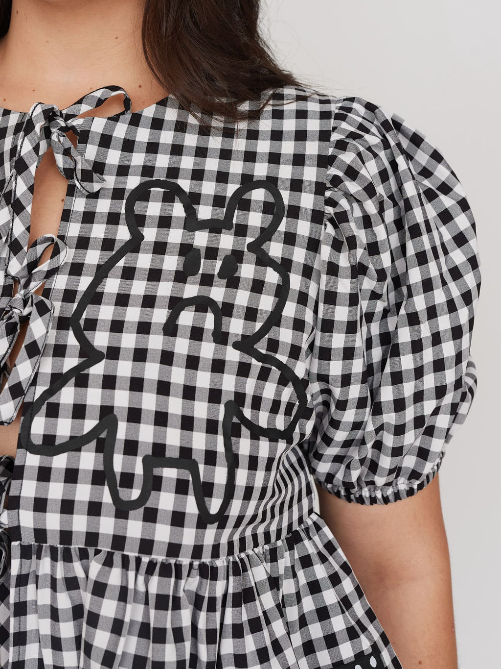 Black Grin and Bear It Gingham Top