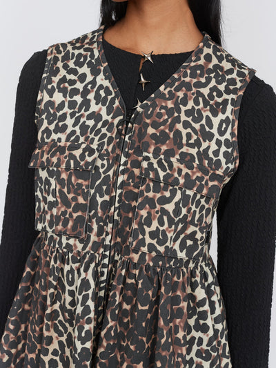 Leopard Gilet Mini Dress