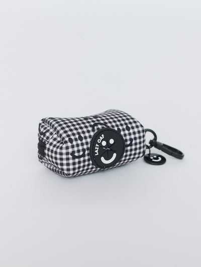 Happy Sad Gingham Dog Poop Bag Holder