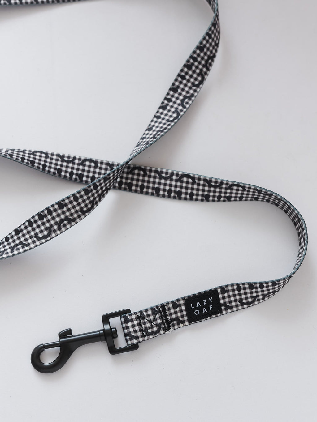 Happy Sad Gingham Dog Lead