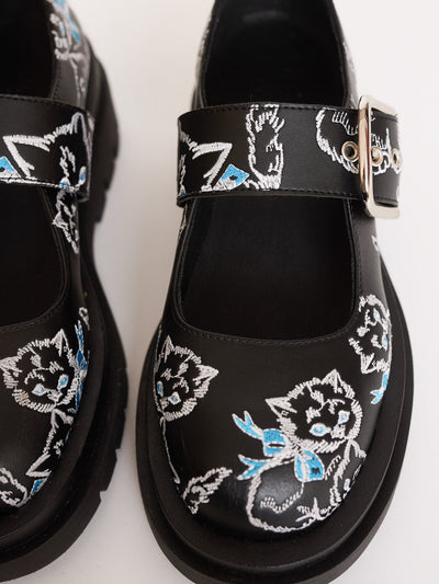 LO x Rhi Dancey Embroidered Kitten Mary Janes