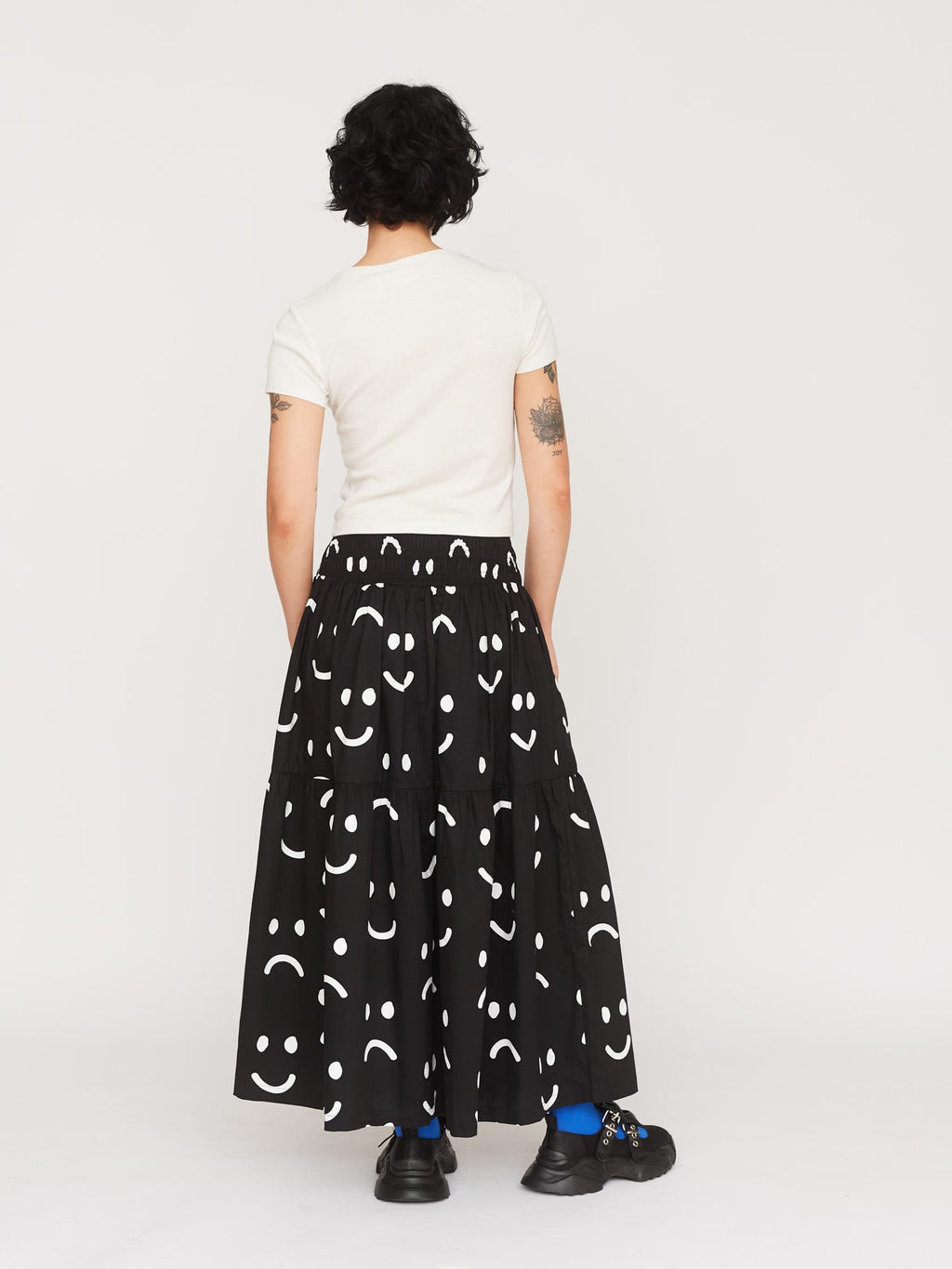 Happy Sad Shirred Maxi Skirt