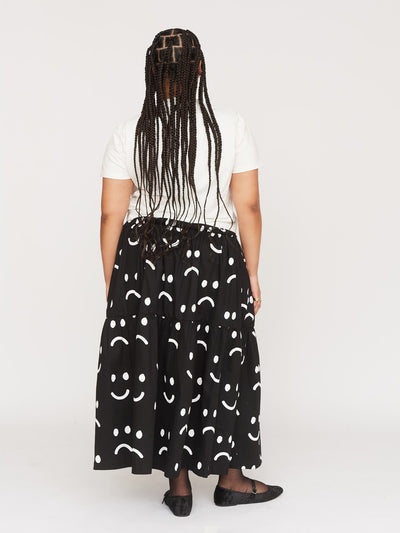 Happy Sad Shirred Maxi Skirt