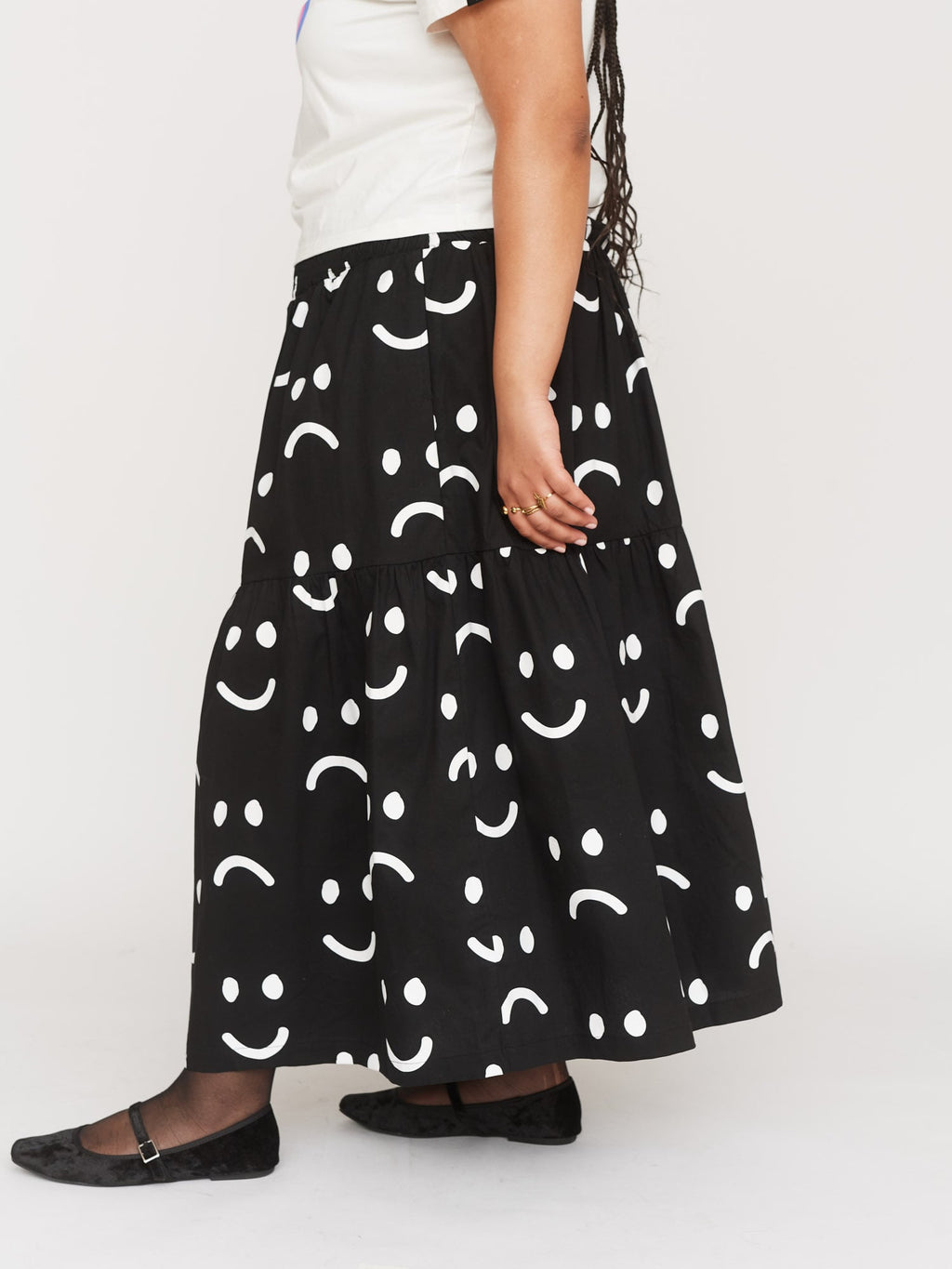 Happy Sad Shirred Maxi Skirt