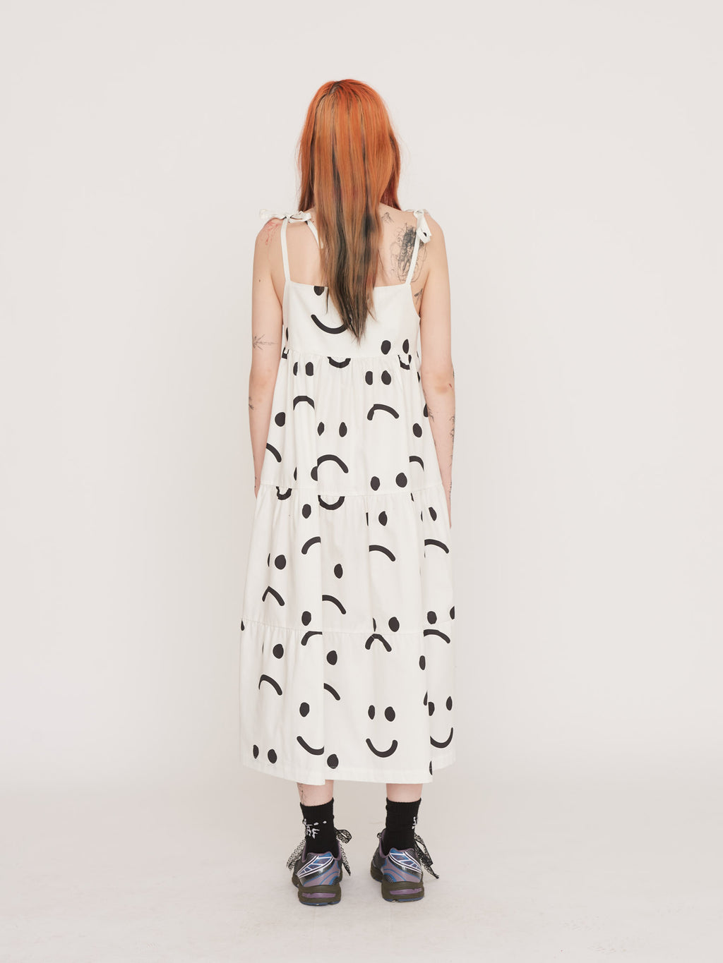 Happy Sad White Smock Dress