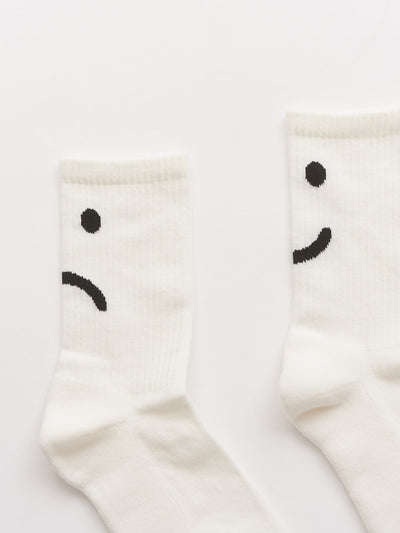 Happy Sad White Socks