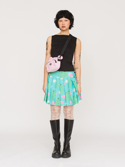 Across The Pond Pleated Mini Skirt