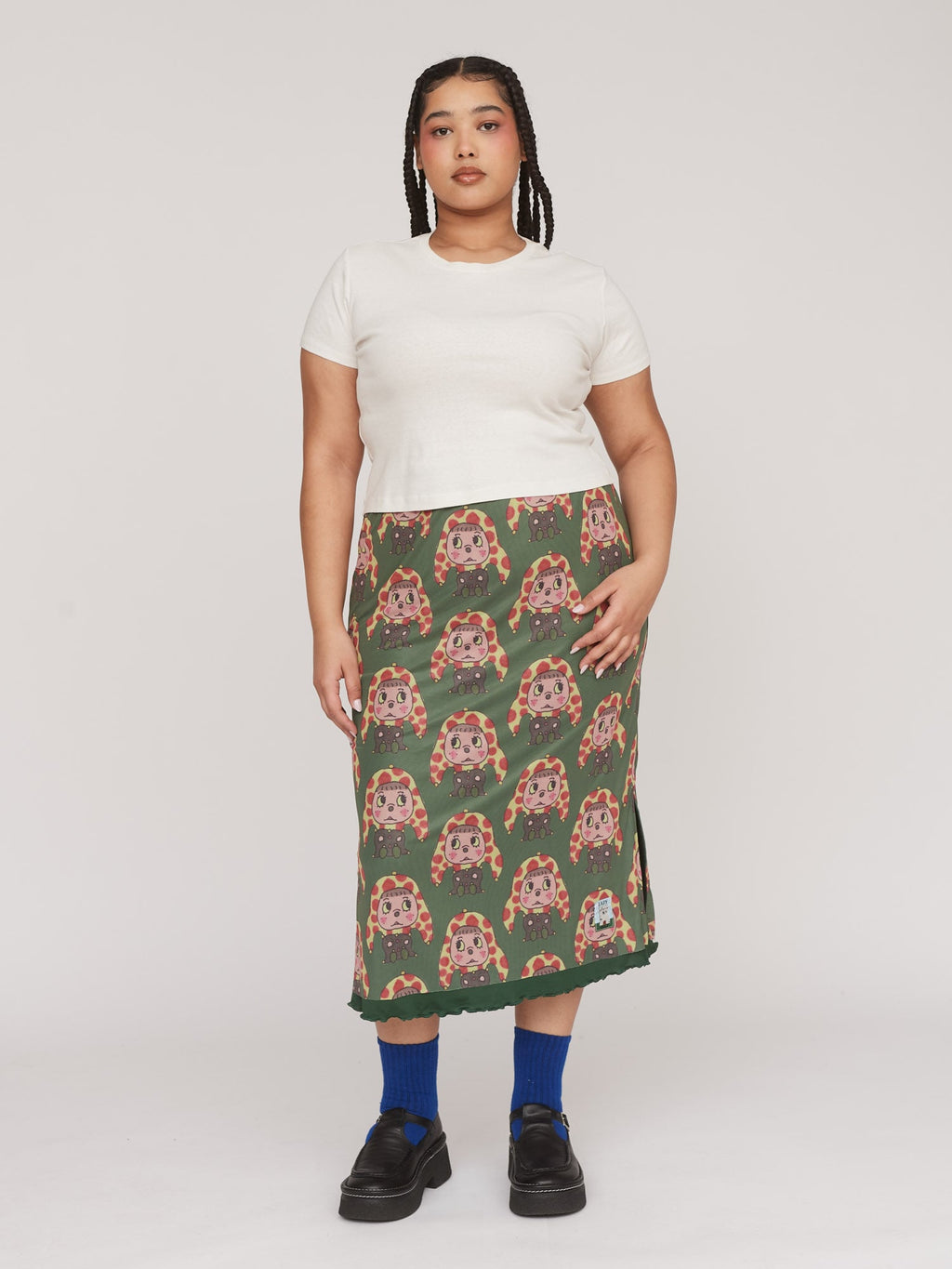 Spotty Hat Mesh Midi Skirt