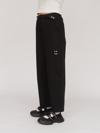 Happy Sad Black Woven Trackpants