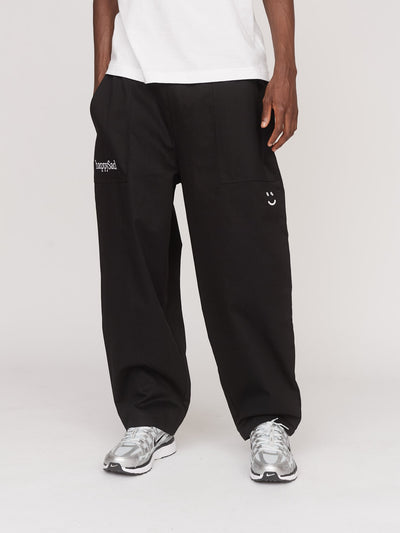 Happy Sad Black Woven Trackpants