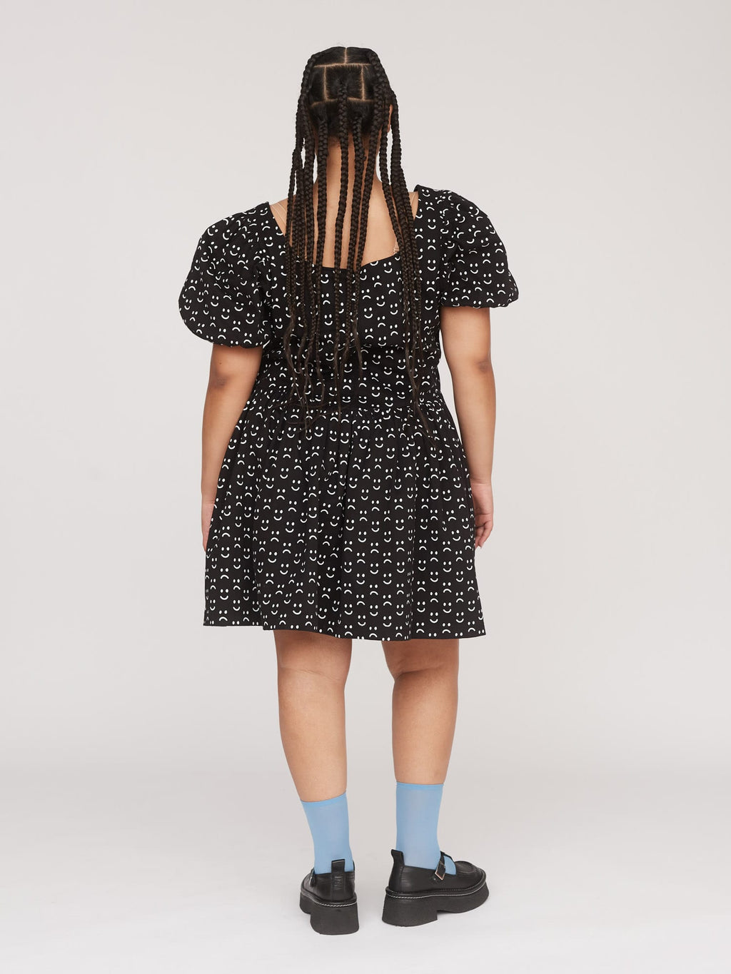 Happy Sad Cut Out Smock Dress