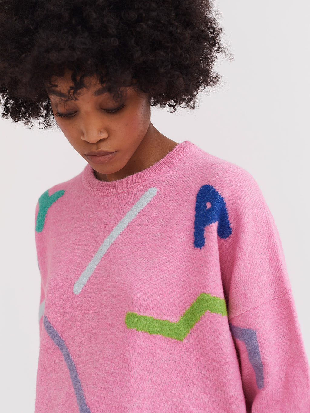 Lazy Oaf 80's Wavy Print Knit Jumper