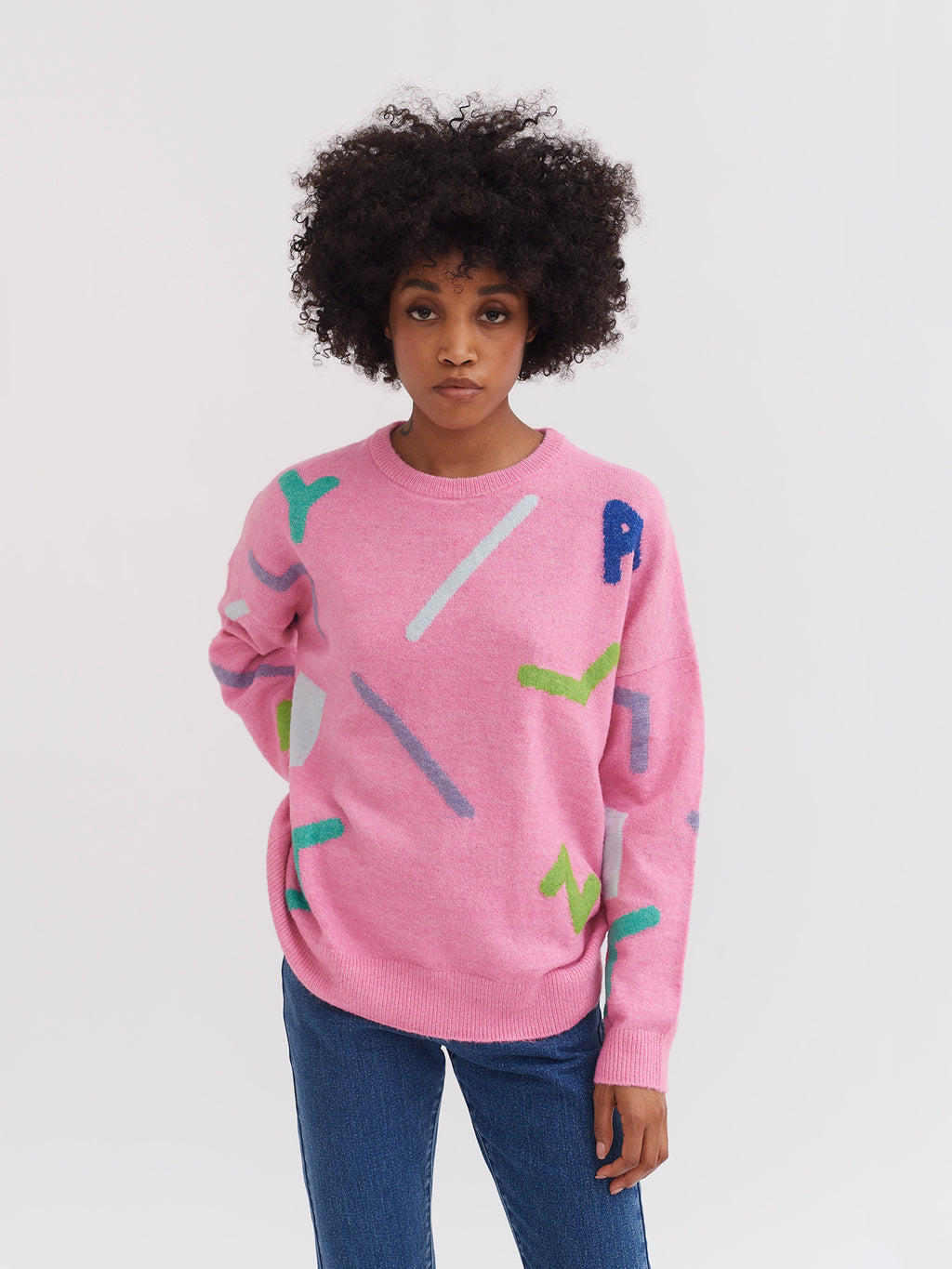 Lazy Oaf 80's Wavy Print Knit Jumper