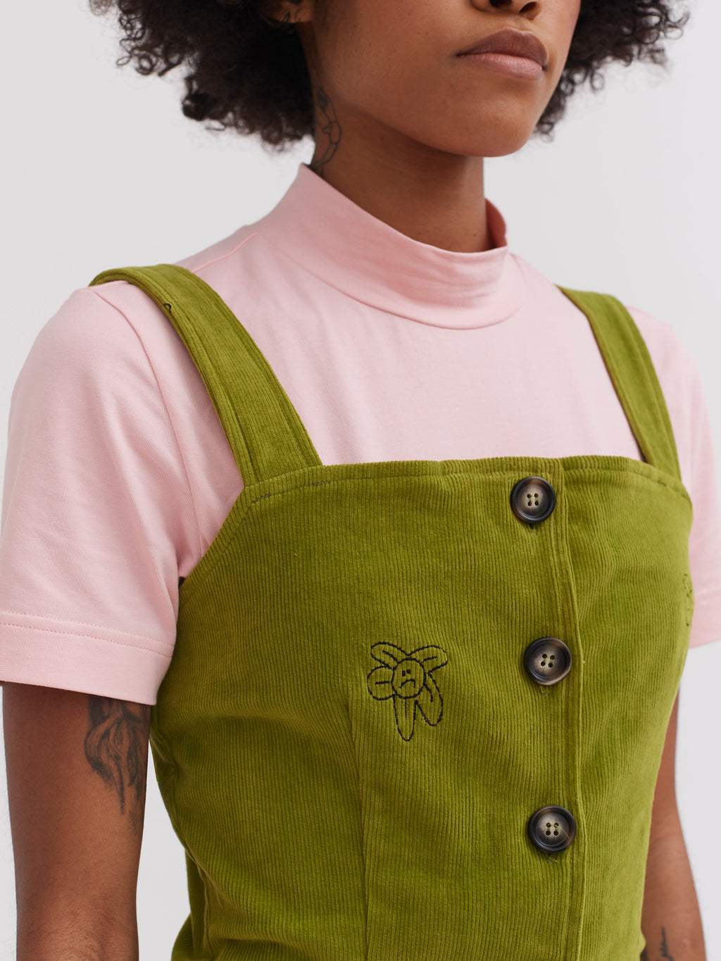 Lazy Oaf Avocado Cord Button Dress