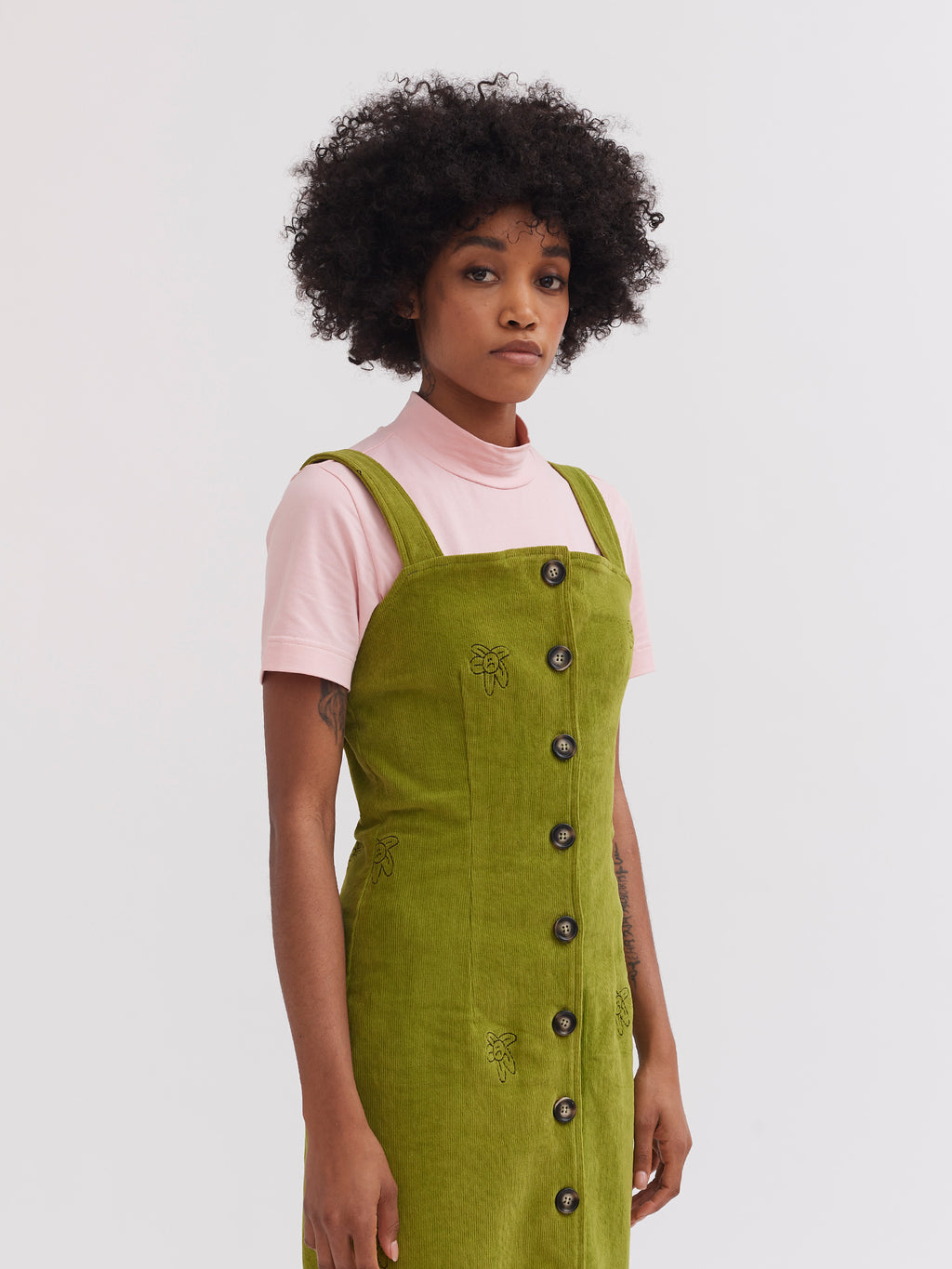 Lazy Oaf Avocado Cord Button Dress