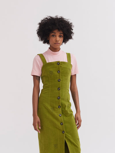 Lazy Oaf Avocado Cord Button Dress