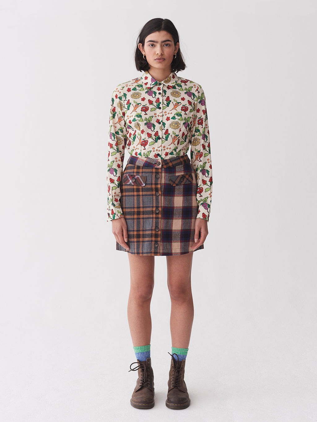 Lazy Oaf Button Up Mini Skirt