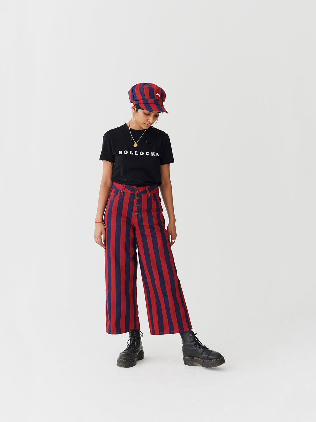 Lazy Oaf Button Up Wide Leg Pants