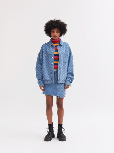 Lazy Oaf Checked Denim Work Jacket