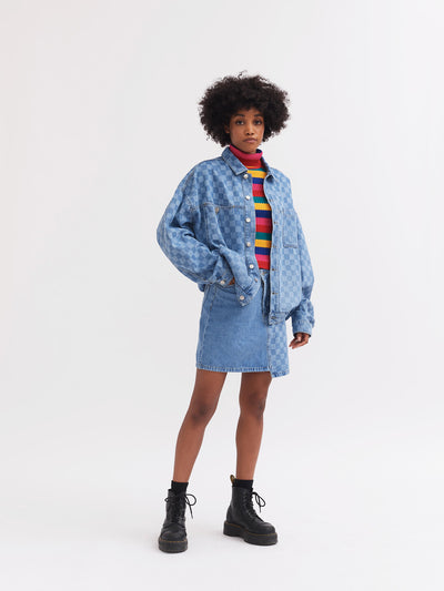 Lazy Oaf Checked Denim Work Jacket