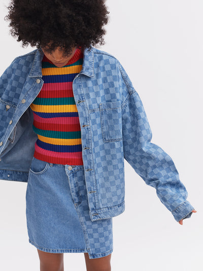 Lazy Oaf Checked Denim Work Jacket