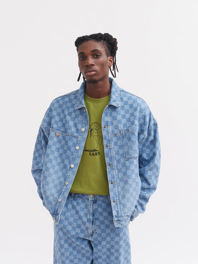 Lazy Oaf Checked Denim Work Jacket