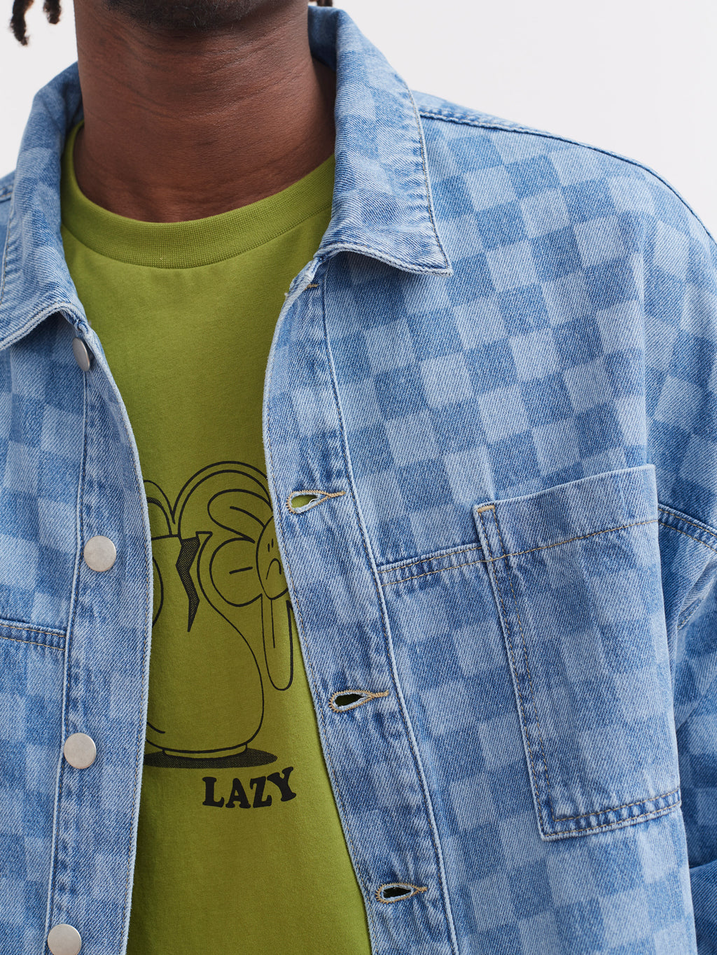 Lazy Oaf Checked Denim Work Jacket