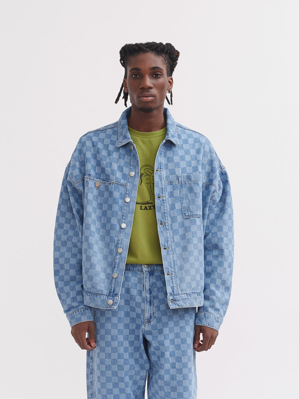 Lazy Oaf Checked Denim Work Jacket