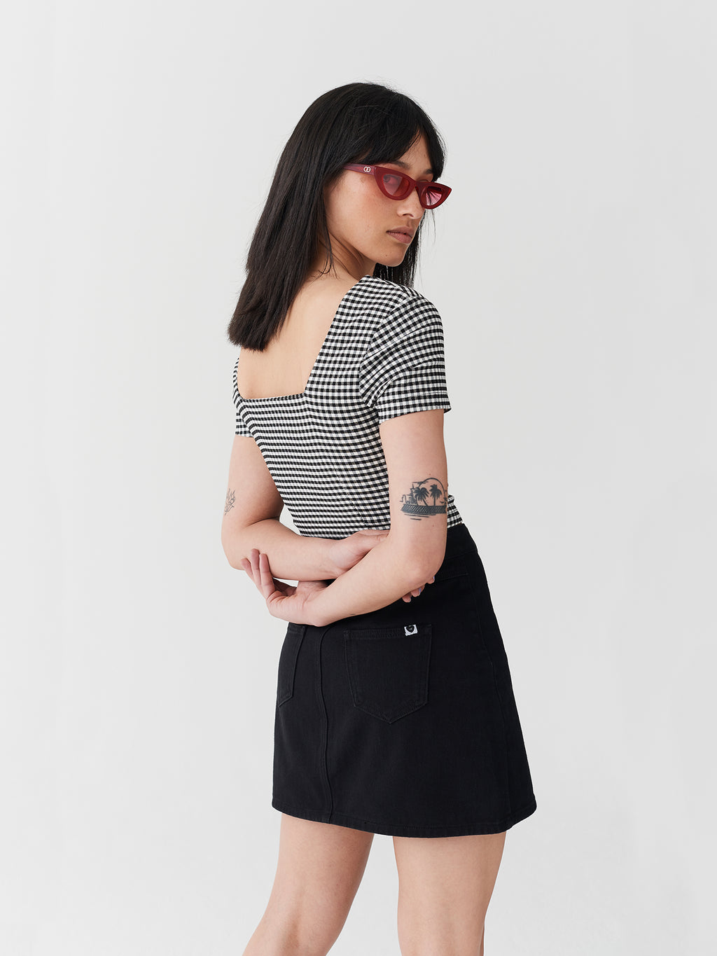 Lazy Oaf Cherry Boob Gingham Top