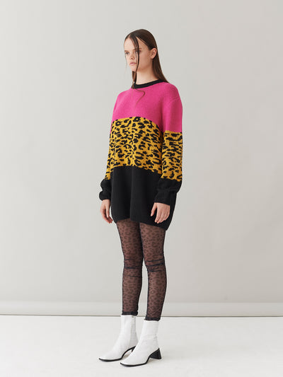 G.E.M. Colour Block Leopard Jumper