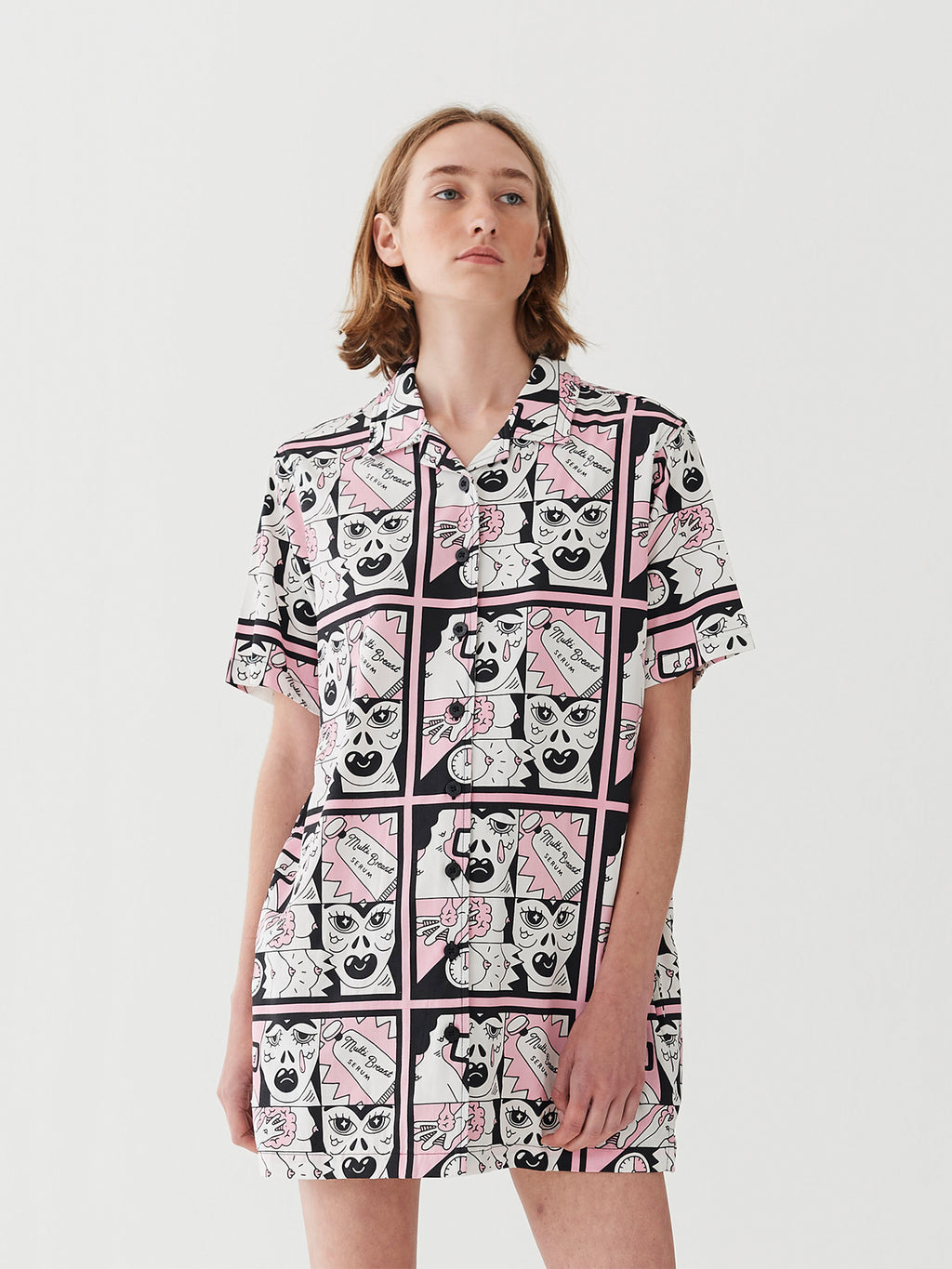 Lazy Oaf Comic Strip Button Dress